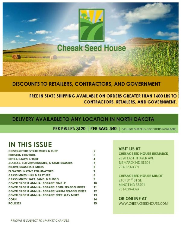 SUMMER 2024 PRICE LIST - Chesak Seed House